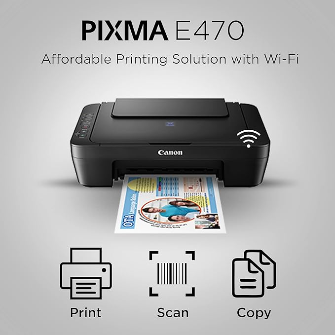 Refurbished Canon PIXMA E470 WiFi All-in-One Colour Printer - Image 2