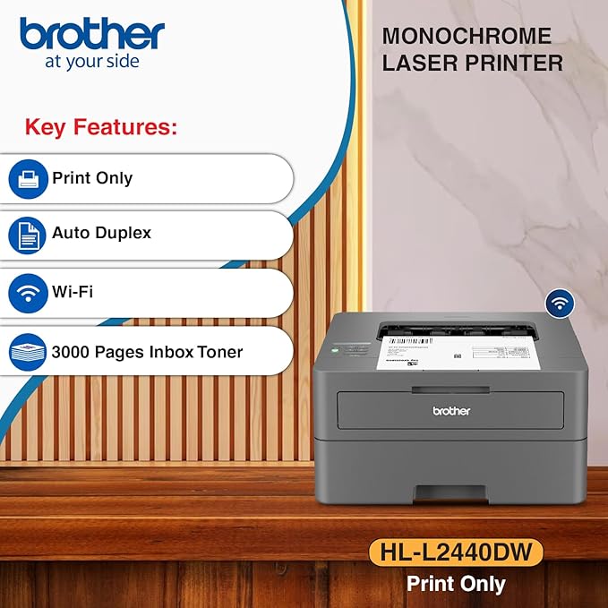 Refurbished Brother HL-L2440DW Duplex WiFi Laser Printer - Image 3
