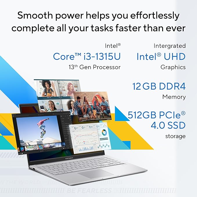 Refurbished ASUS Vivobook 15 i3 13th Gen Laptop 12GB RAM 512GB SSD - Image 4