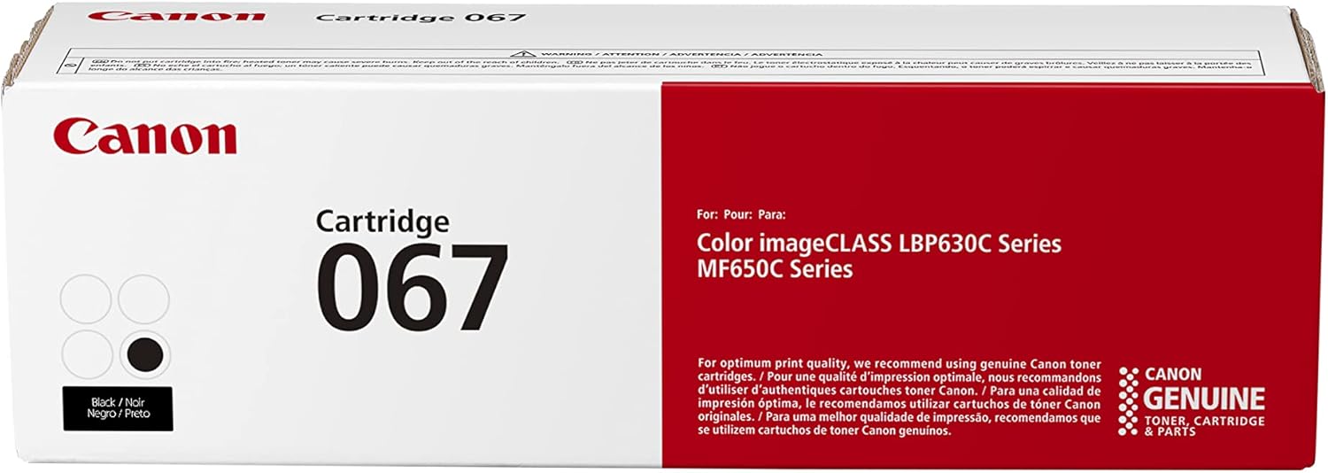 Canon Genuine 067 Black Toner Cartridge Compatible with LBP633Cdw, LBP632Cdw, MF652Cdw, MF653Cdw, MF654Cdw, MF656Cdw