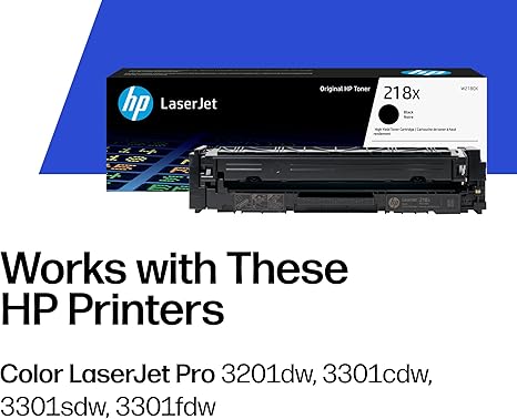 HP 218X Black High-Yield Toner Cartridge | Works with Color LaserJet Pro 3201, MFP 3301 Series | W2180X - Image 2