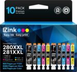 10 Pack 280 281 XXL Ink Cartridges Replacement for Canon 280 281 Ink cartridges PGI280XXL CLI281XXL Compatible with PIXMA